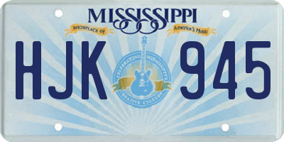 MS license plate HJK945