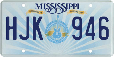 MS license plate HJK946
