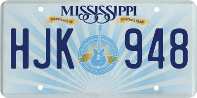 MS license plate HJK948
