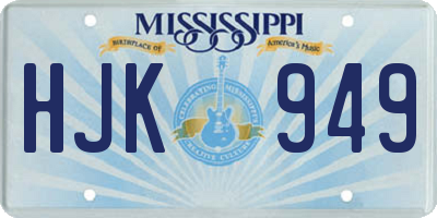 MS license plate HJK949