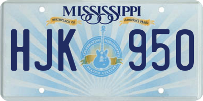 MS license plate HJK950