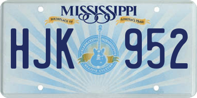 MS license plate HJK952