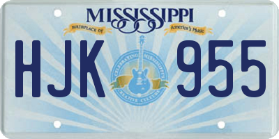 MS license plate HJK955