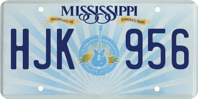 MS license plate HJK956