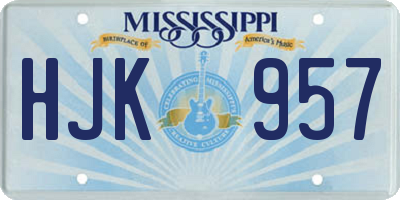 MS license plate HJK957
