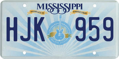 MS license plate HJK959