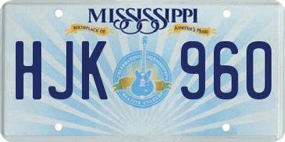 MS license plate HJK960