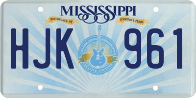 MS license plate HJK961