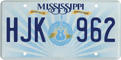 MS license plate HJK962