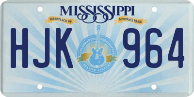 MS license plate HJK964
