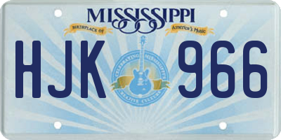 MS license plate HJK966