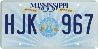 MS license plate HJK967