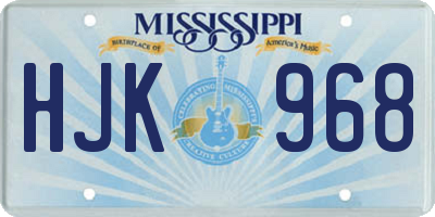 MS license plate HJK968