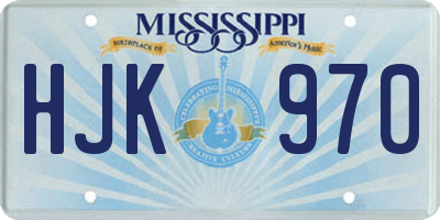 MS license plate HJK970