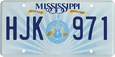 MS license plate HJK971