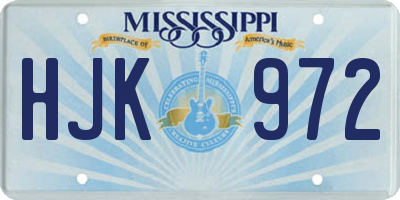 MS license plate HJK972