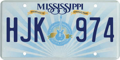 MS license plate HJK974