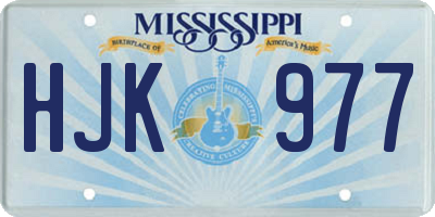 MS license plate HJK977