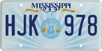 MS license plate HJK978