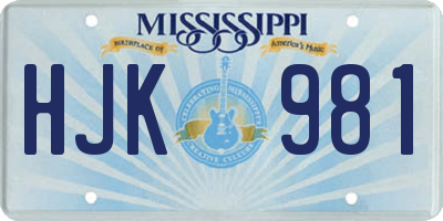 MS license plate HJK981