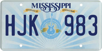 MS license plate HJK983