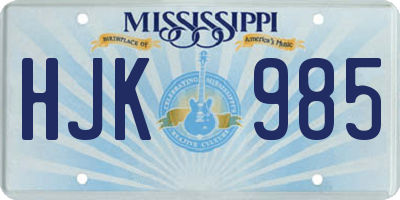 MS license plate HJK985