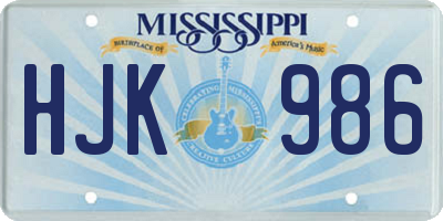 MS license plate HJK986