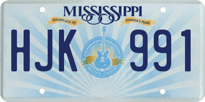 MS license plate HJK991