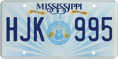 MS license plate HJK995