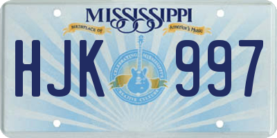 MS license plate HJK997