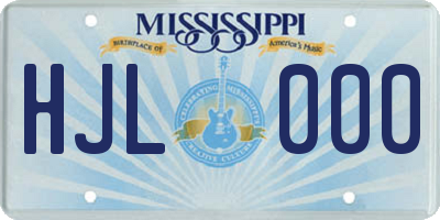 MS license plate HJL000