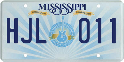 MS license plate HJL011