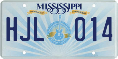 MS license plate HJL014