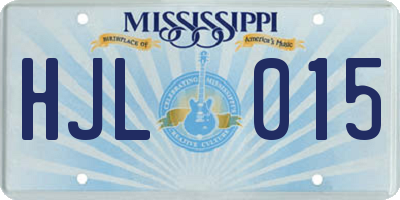 MS license plate HJL015