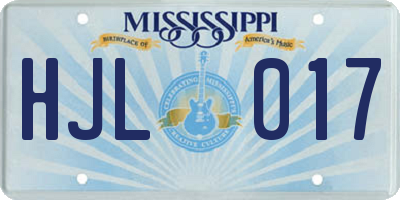 MS license plate HJL017