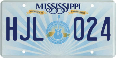 MS license plate HJL024