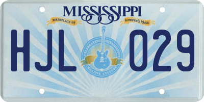 MS license plate HJL029
