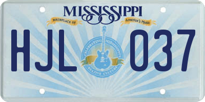 MS license plate HJL037