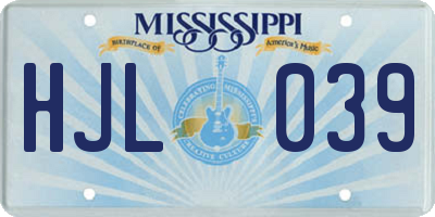 MS license plate HJL039