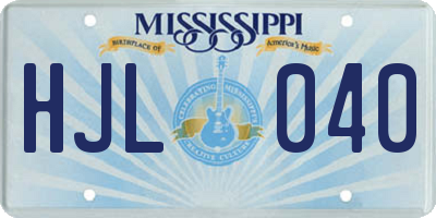 MS license plate HJL040