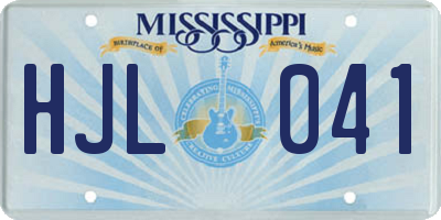 MS license plate HJL041