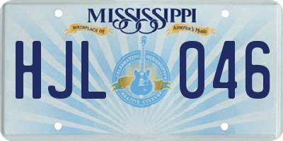 MS license plate HJL046