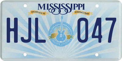 MS license plate HJL047