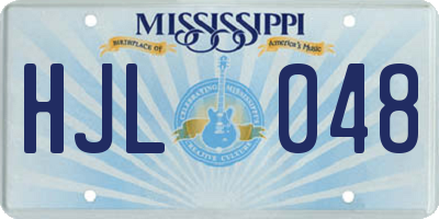 MS license plate HJL048