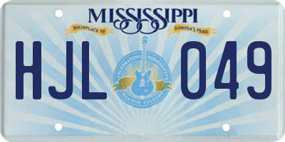 MS license plate HJL049