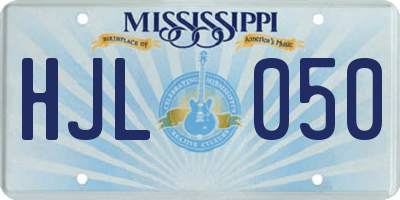 MS license plate HJL050