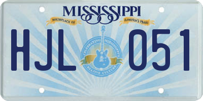 MS license plate HJL051