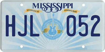 MS license plate HJL052