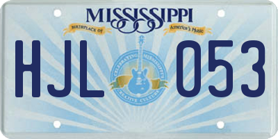 MS license plate HJL053