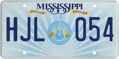 MS license plate HJL054